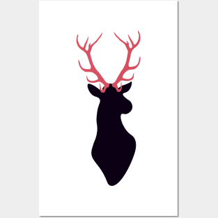 Deer with horns Posters and Art